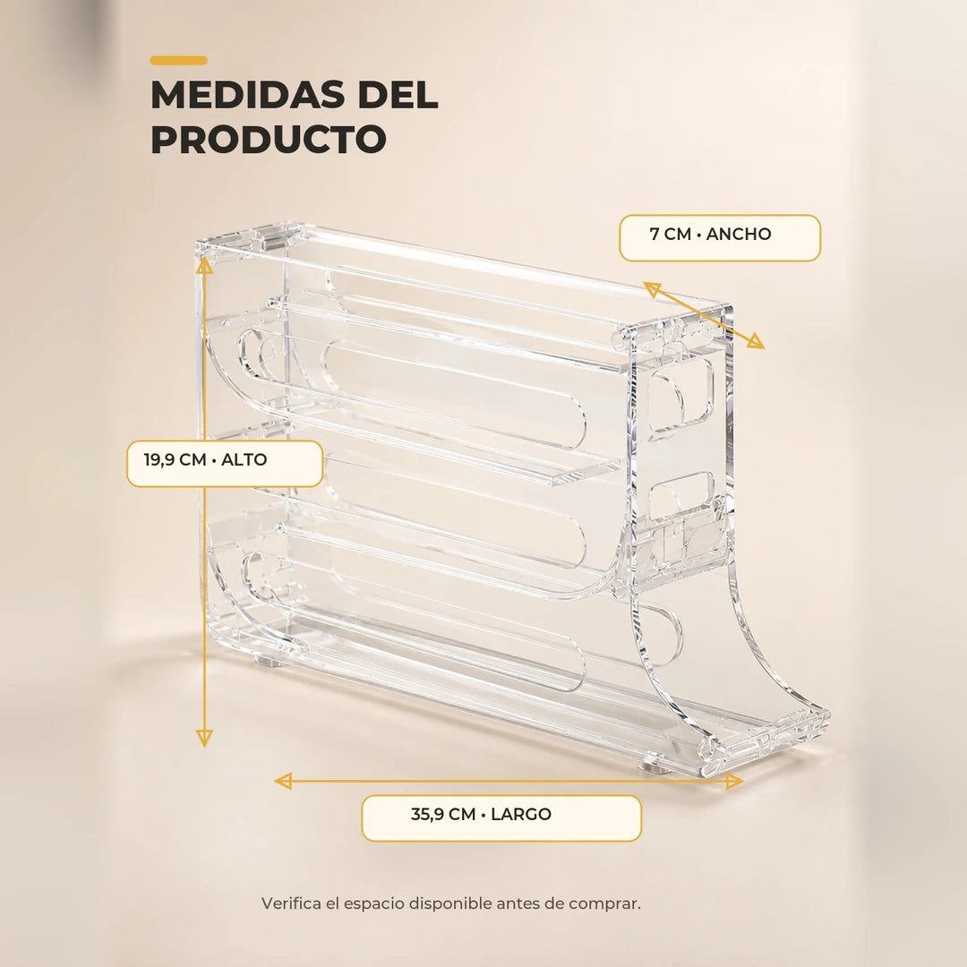 Avori - Medidas del dispensador de huevos